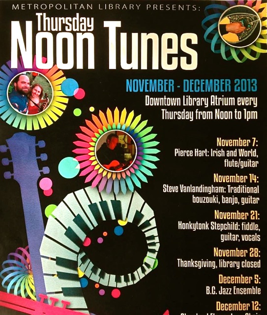 Casey Friedman, Minna Biggs, Metropolitan Library presents Thursday Noon Tunes, Acoustic music, Oklahoma